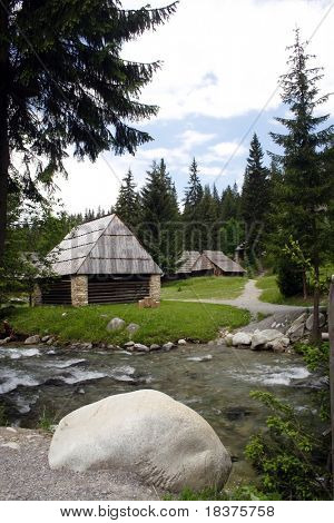 Un vecchio case storiche nel Museo Oravska - dedinka - in Slovacchia in Europa sotto montagne occidentale Ta