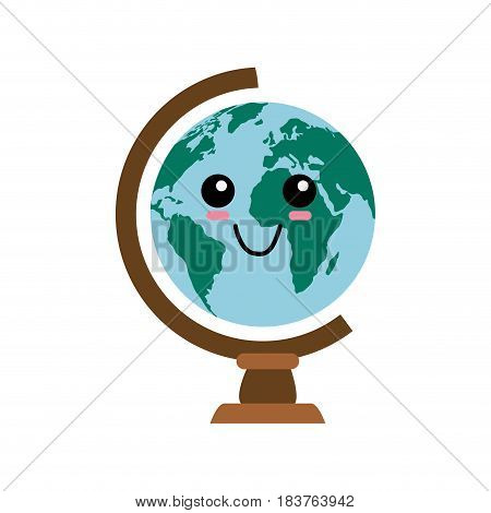 World globe cartoon icon vector illustration graphic design