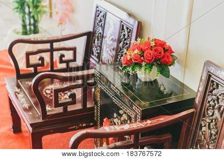 Chinese style wood traditional antique style furniture home decoration.