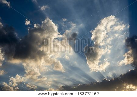 Sunlight with Cloudy Blue Sky Beautiful Scene