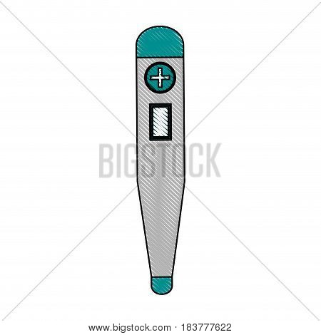 color blurred stripe of digital thermometer with button vector illustration