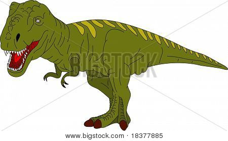 vektor - farvet T Rex isoleret på baggrund