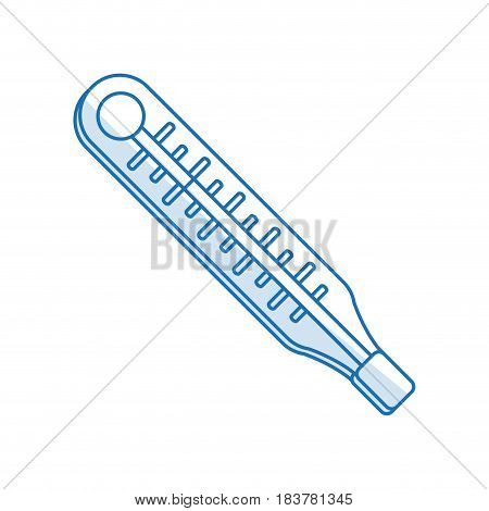 blue silhouette shading thermometer with temperature scale in colors vector illustration