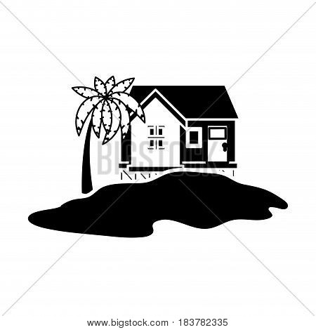 Island house draw icon vector illustration graphic design