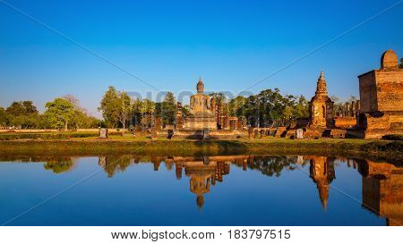 Sukhothai, Thailand - January 16 2017: Wat Mahathat Temple In The Precinct Of Sukhothai Historical P