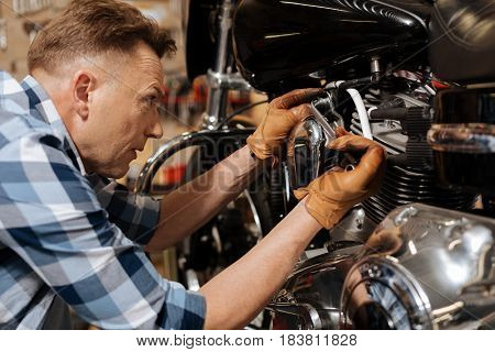 Take it seriously. Trained clever local mechanic using special instruments for fixing his bike and keeping it in good condition