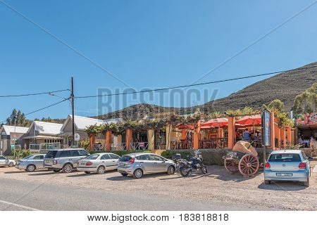 BARRYDALE SOUTH AFRICA - MARCH 25 2017: A A well known restaurant the Country Pumpkin in Barrydale a small town on the scenic Route 62 in the Western Cape Province