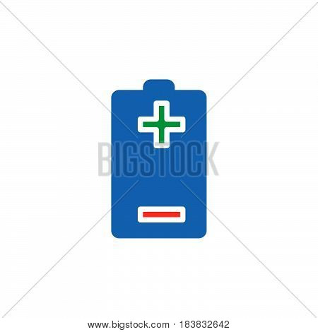 Battery plus minus icon vector filled flat sign solid colorful pictogram isolated on white. Symbol logo illustration. Pixel perfect