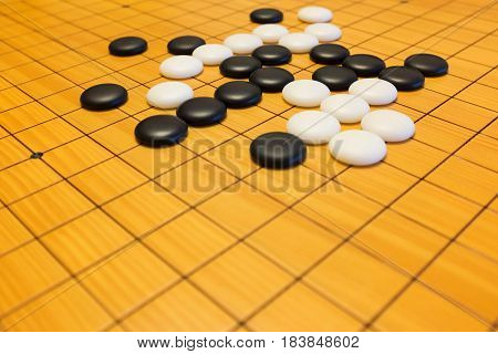 Go game or Chinese board game background