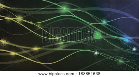 Vector background set of colorful flowing abstract lines