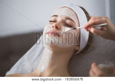 Woman Getting Enzymatic Peeling At Beautician's