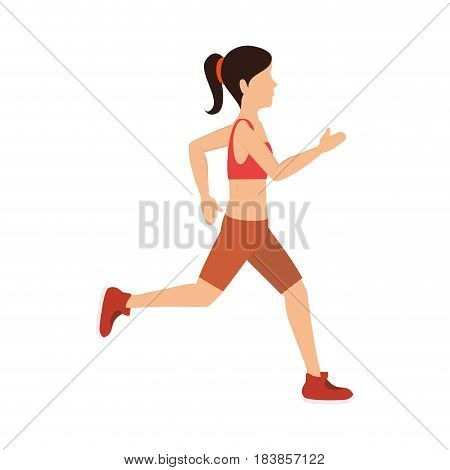 female athlete running avatar character vector illustration design