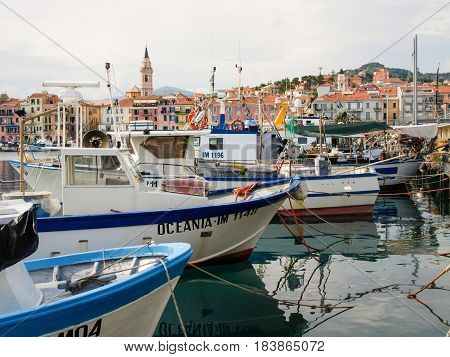 Several Fishing Boats Are Moored.