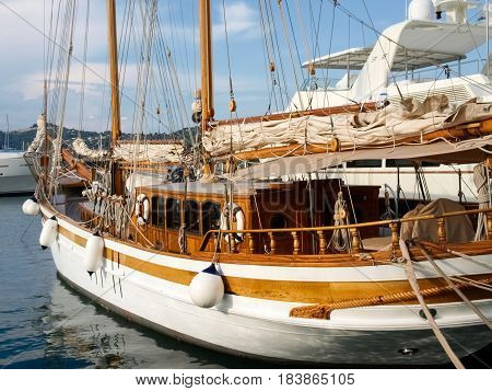 Yachts Moored In The Ligurian Port