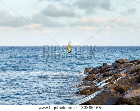 Windsurfing In The Evening Light