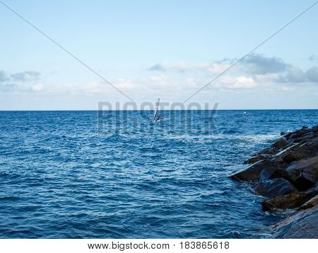 Windsurfing In The Evening Light
