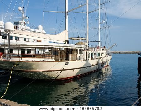 Yachts Moored In The Ligurian Port