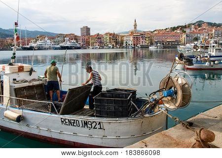 Several Fishing Boats Are Moored.