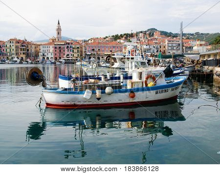 Several Fishing Boats Are Moored.