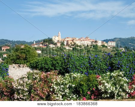 Hilltop Village Surrounded By Olive Groves And Vineyards