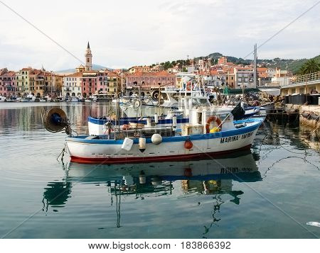 Several Fishing Boats Are Moored.