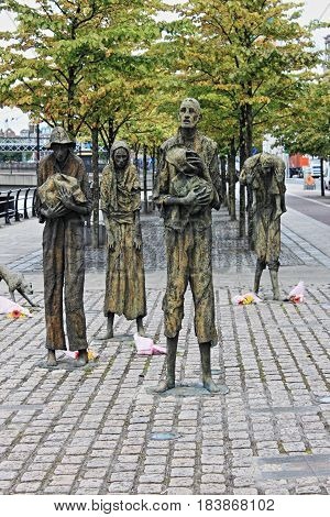 The Great Famine monument in Dublin, Ireland