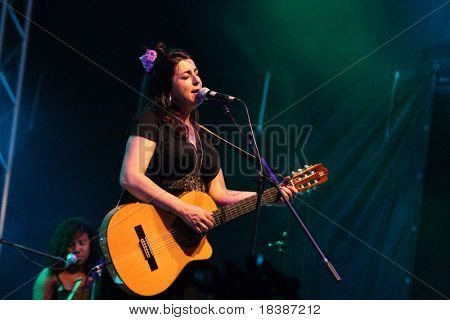 LOULE, PORTUGAL - JUNE 23: Amparo SanchÃÂ©z  performs onstage at Festival Med June 23, 2010 in Loule, Portugal.