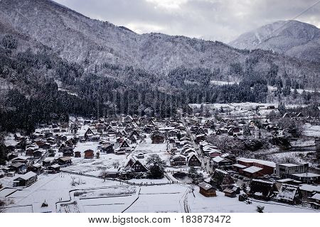 Winter Scenery In Shirakawa-go, Japan