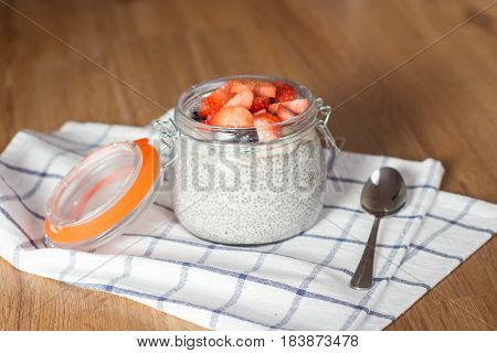 Chia Seeds. A Delicious Healthy Breakfast. Diet. Berries And Pudding.