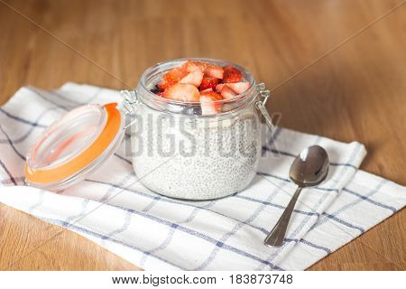 Chia Seeds. A Delicious Healthy Breakfast. Diet. Berries And Pudding.
