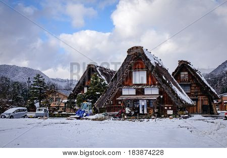 Winter Scenery In Shirakawa-go, Japan