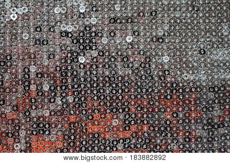 beautiful shiny fabric which are sewed black sequins