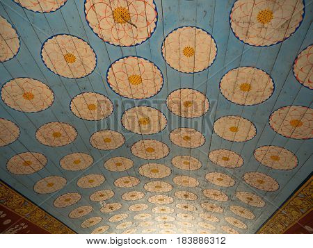 Pattern ceiling in the temple in Sri - Lanka