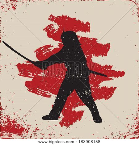 Samurai T-Shirt. Illustration. For t-shirt or other uses. Stock Vector Illustration.