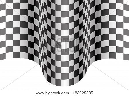 Checkered flag wave on white design race championship background vector illustration.