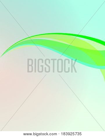 elegant wave leaf illustration with green abstract background