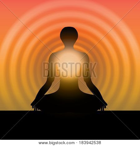 Yoga pose of a woman.. and energy flowing.