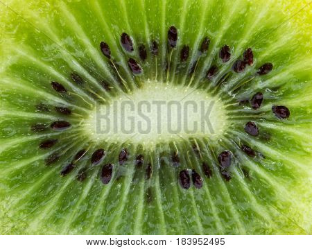 The sliced kiwi texture close up backgroud.