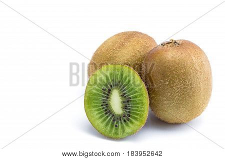 Sliced Kiwi Texture On White Background