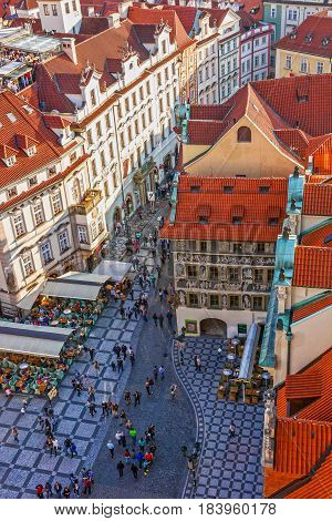 Prague, Czech Republic - April 2, 2017: Old Town Staromestska square