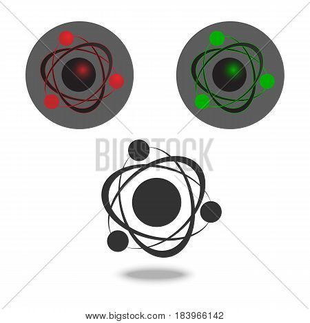 Vector colorful atom or molecule icon set