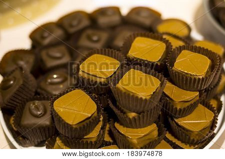 Caramel And Chocolate Candy Cubes