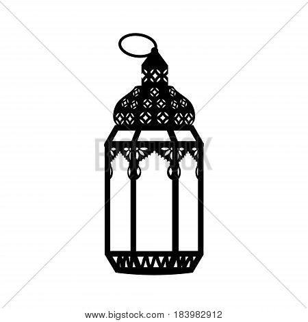 Ramadan Kareem maroccan lantern in black isolated