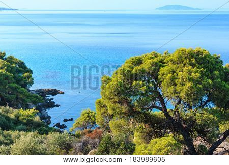 Morning Aegean Coast, Sithonia, Greece.