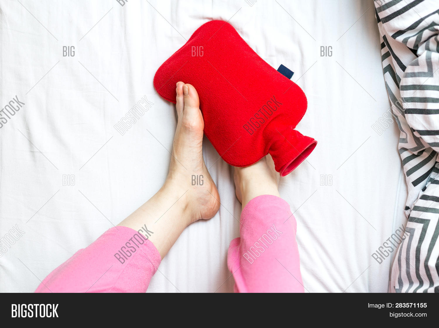 Woman Cold Feet Bed On Image & Photo (Free Trial) Bigstock