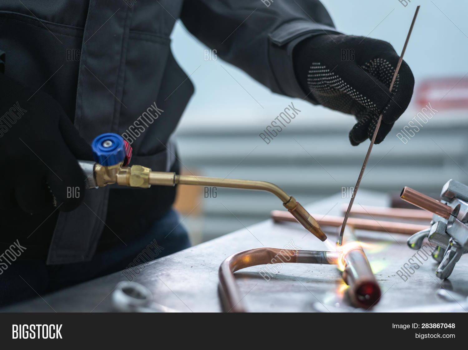 Worker Soldering Pipe Image & Photo (Free Trial) Bigstock