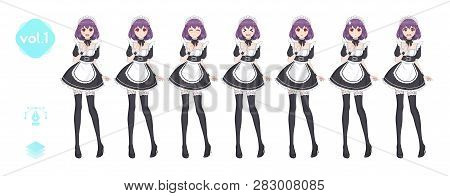Anime Manga Girl. Costume Of Maid Cafe