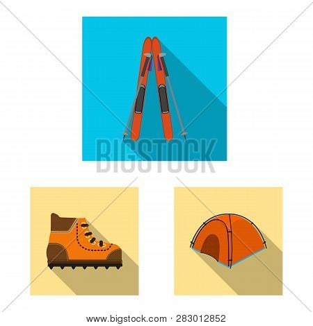 Vector Illustration Of Mountaineering And Peak Logo. Collection Of Mountaineering And Camp Stock Vec