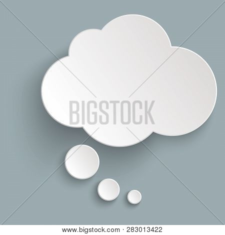 Illustration Of Thought Bubble With Shadow Looking Like Sticker
