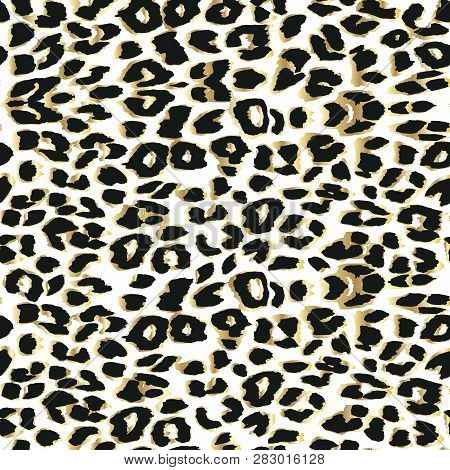 Vector Leopard  Textured Background. Animal Print. Seamless Pattern.